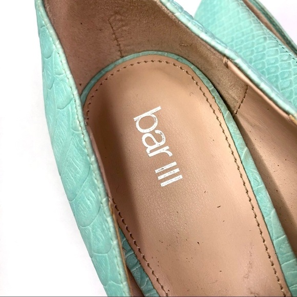 Bar III seafoam green faux crocodile pumps retro 1980s 8.5 - Picture 7 of 11